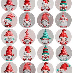 Impresión comestible gnomos navideños
