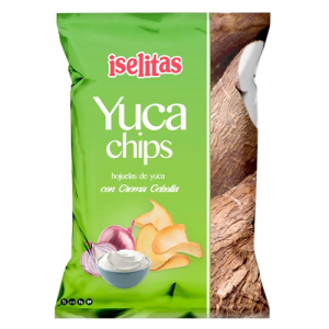 YUCA CHIPS CON CREMA CEBOLLA ISELITAS  180GR